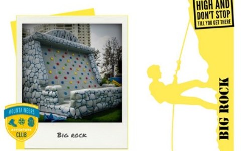 rock bouncy giraffe climbing castle